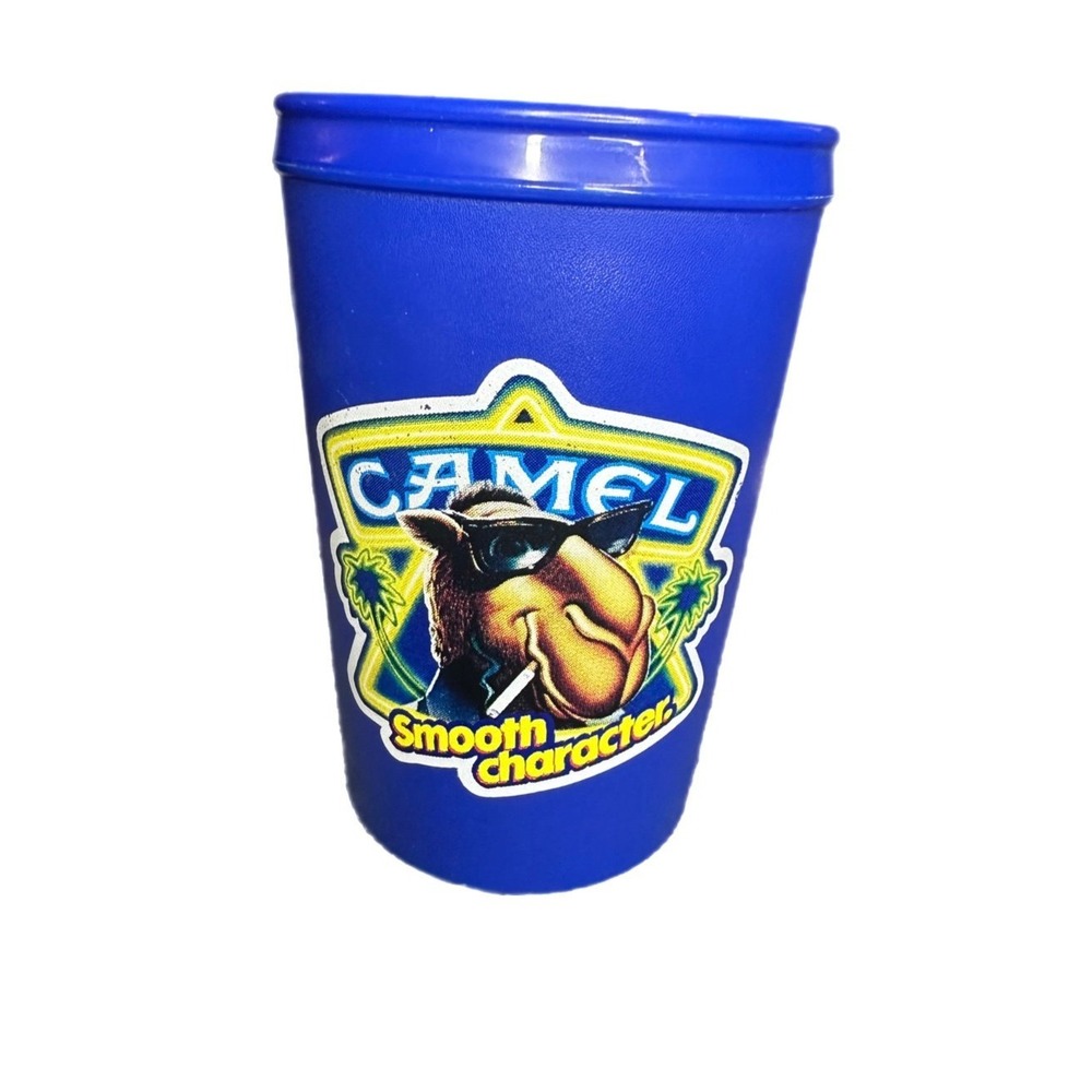 Vintage Joe Camel Smooth Character Blue Plastic Mug Aladdin Nashville‎ TN 90s